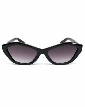 Óculos de sol feminino gatinho preto modelo Selene LURVANI, vista frontal em fundo branco.