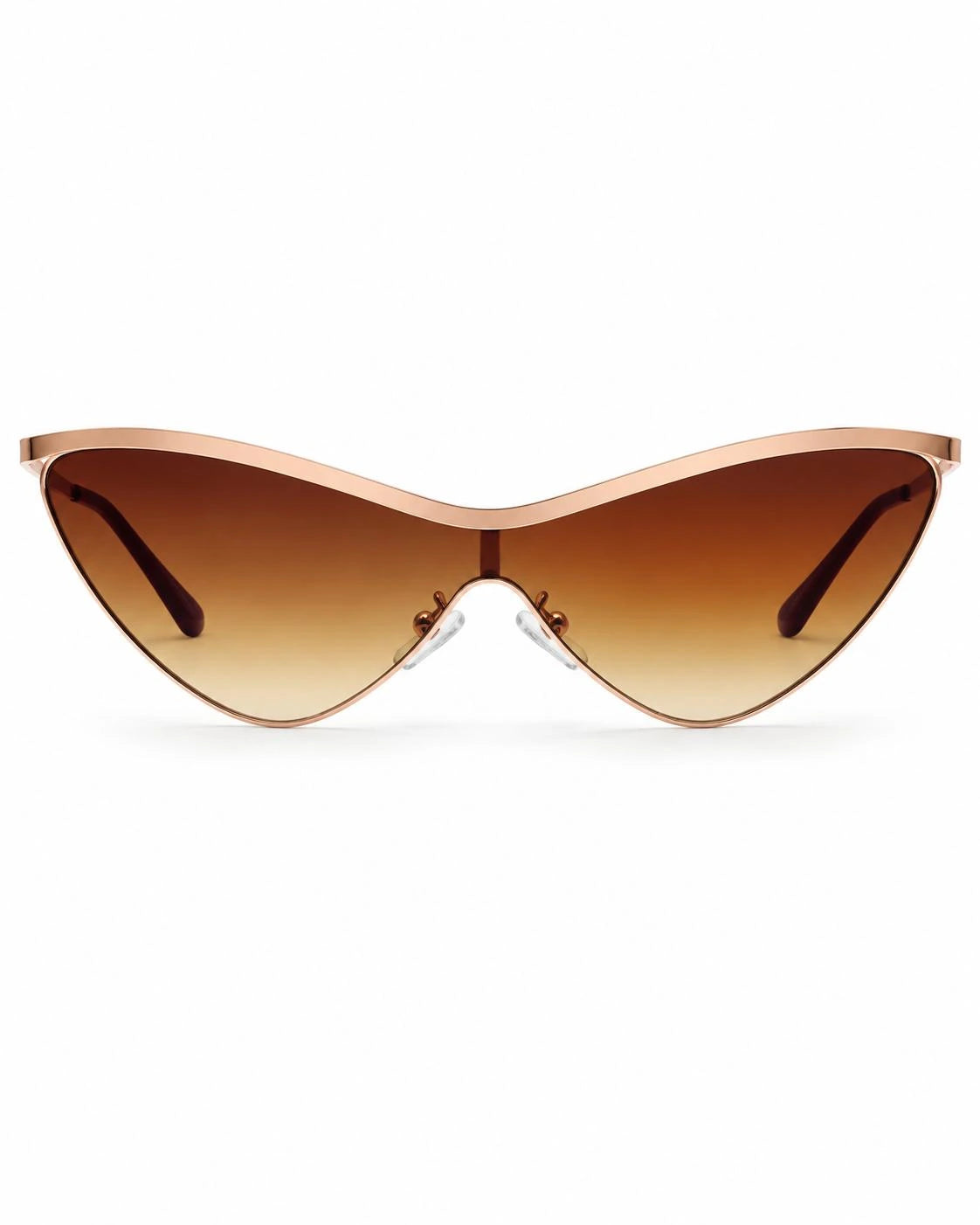 Óculos de sol feminino gatinho marrom modelo Siena LURVANI, vista frontal em fundo branco.