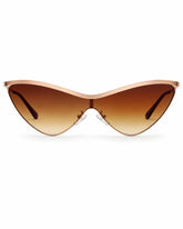 Óculos de sol feminino gatinho marrom modelo Siena LURVANI, vista frontal em fundo branco.