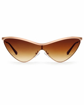 Óculos de sol feminino gatinho marrom modelo Siena LURVANI, vista frontal em fundo branco.