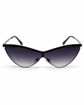 Óculos de sol feminino gatinho preto modelo Siena LURVANI, vista frontal em fundo branco.