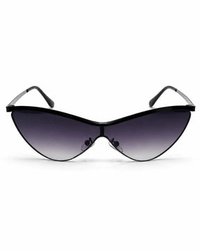 Óculos de sol feminino gatinho preto modelo Siena LURVANI, vista frontal em fundo branco.