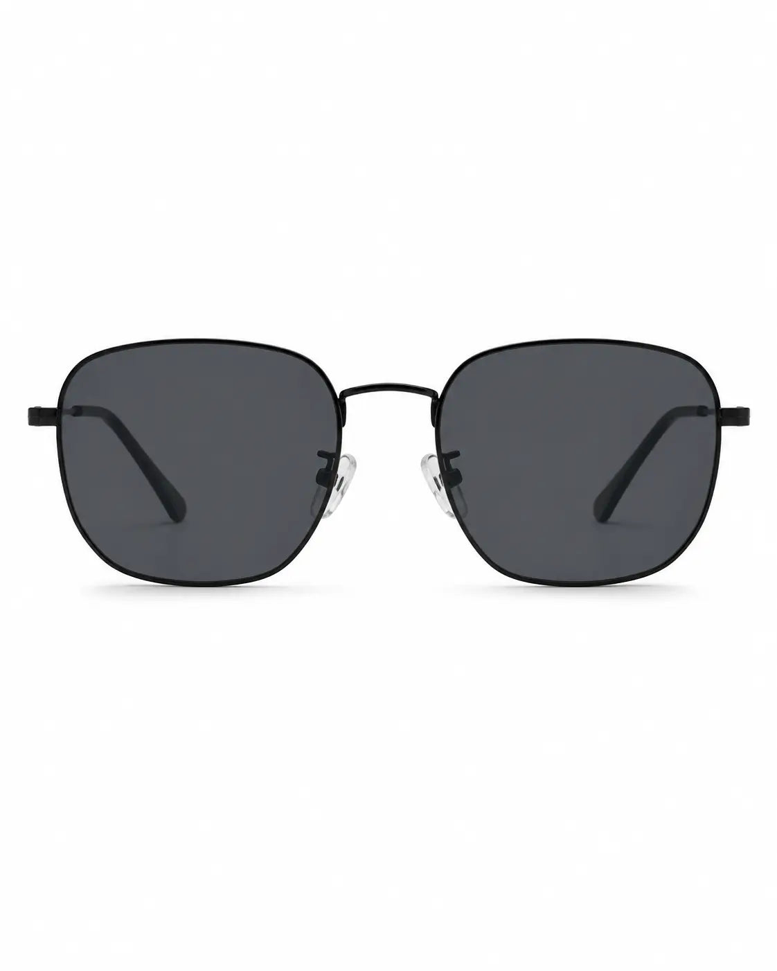 Óculos de sol masculino quadrado preto modelo Norden LURVANI, com lentes fumê, vista frontal em fundo branco.
